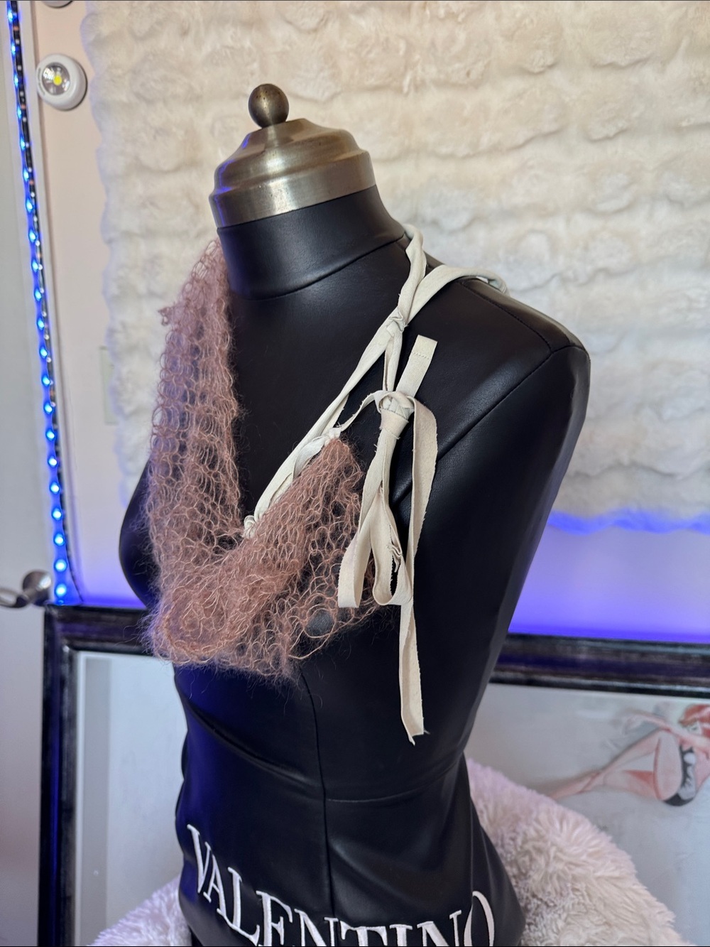 HANDCRAFTED Sheer Knit Scarf Top in Taupe by me - Picture 10 of 17